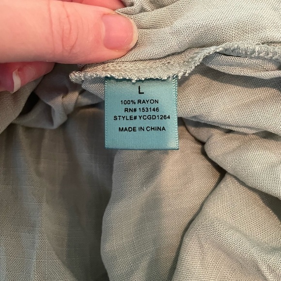 𝅺GOOD LUCK GEM Button Front Sleeveless Midi Dress sage green - Picture 13 of 13